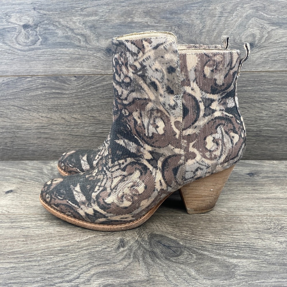 Ella Moss Victoria Tapestry Ankle Booties Victorian Bohemian Women's Size 8.5